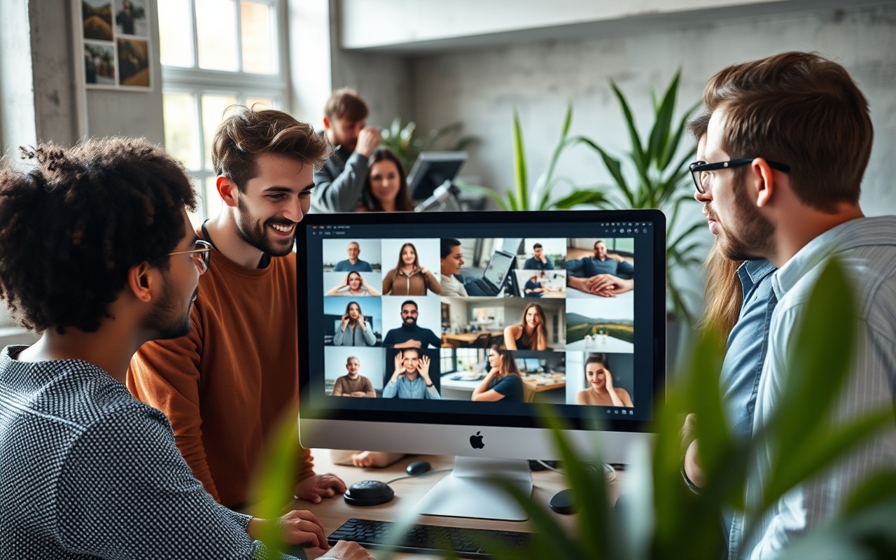 Diverse creative team collaborating on Nexa dashboard